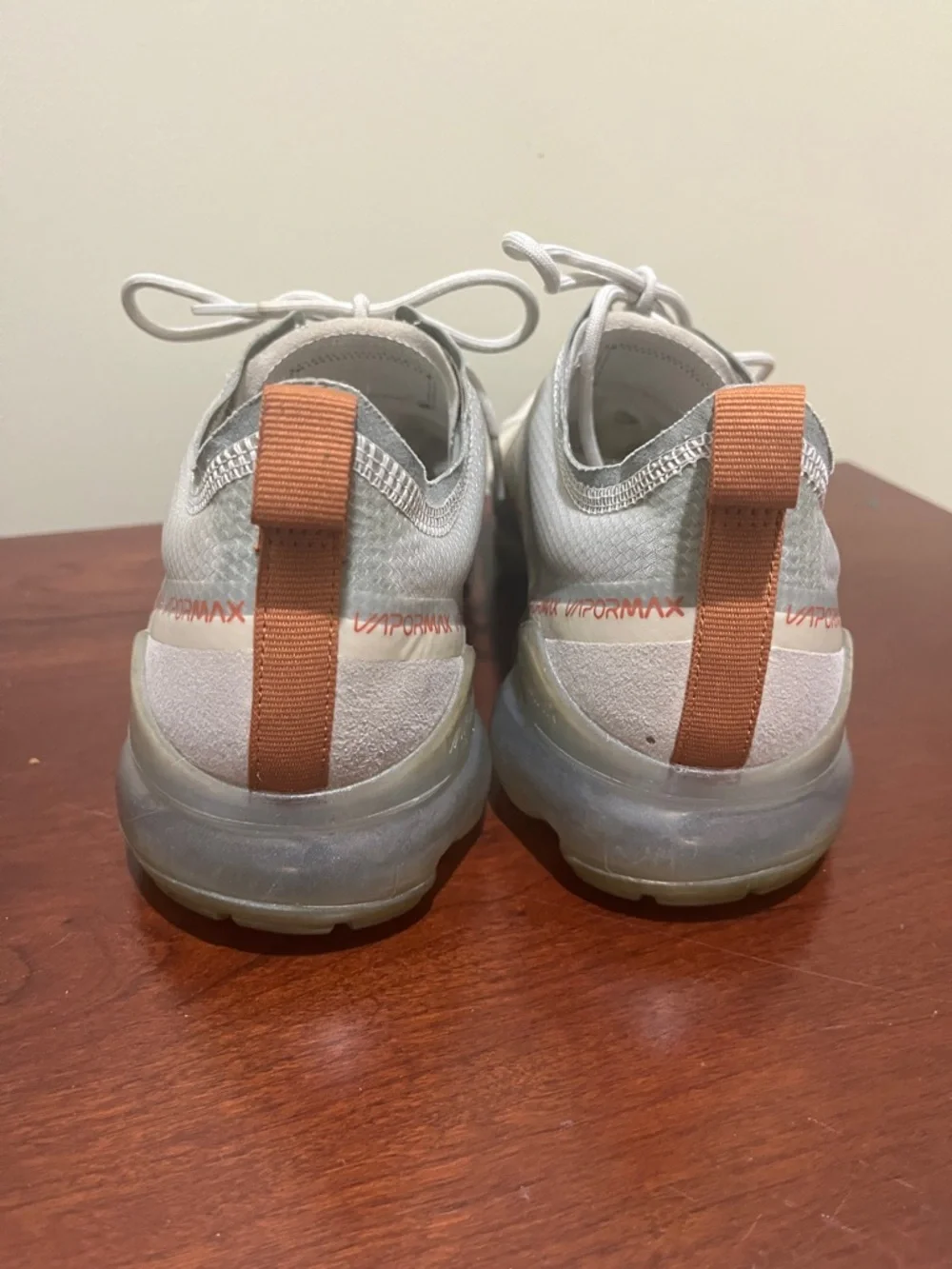 Nike Air Vapor Max  2019 Sneakers - White & Orange Accents